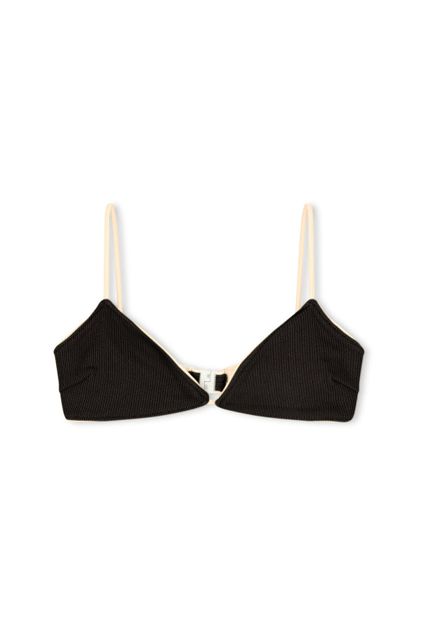 Textured Bralette Top - Black