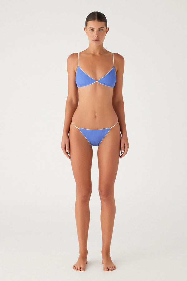 Textured Hipster String Brief - Sky Blue