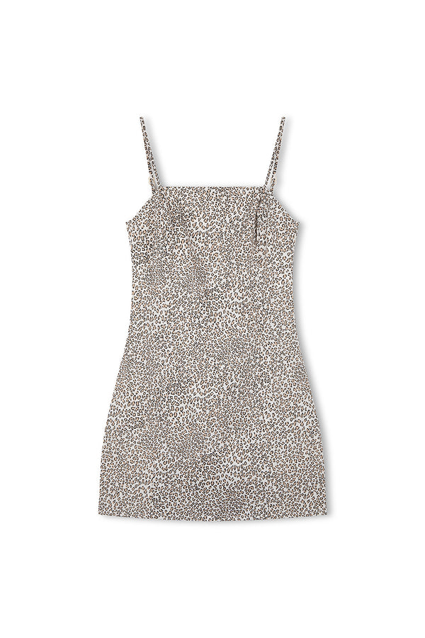 Micro Leopard Hemp Blend Mini Dress