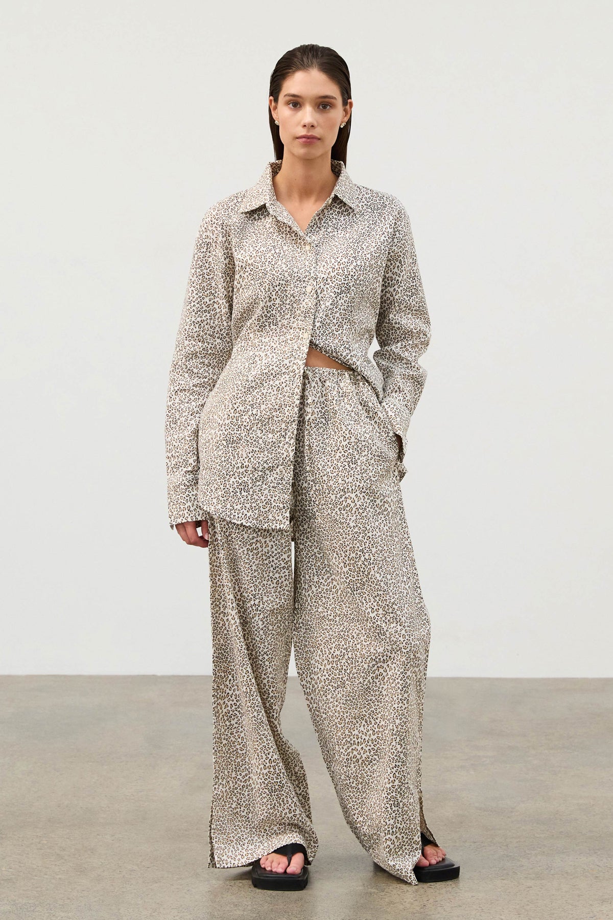 Micro Leopard Hemp Blend Pant