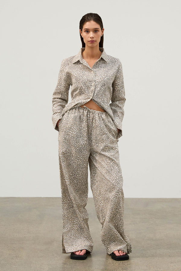 Micro Leopard Hemp Blend Pant