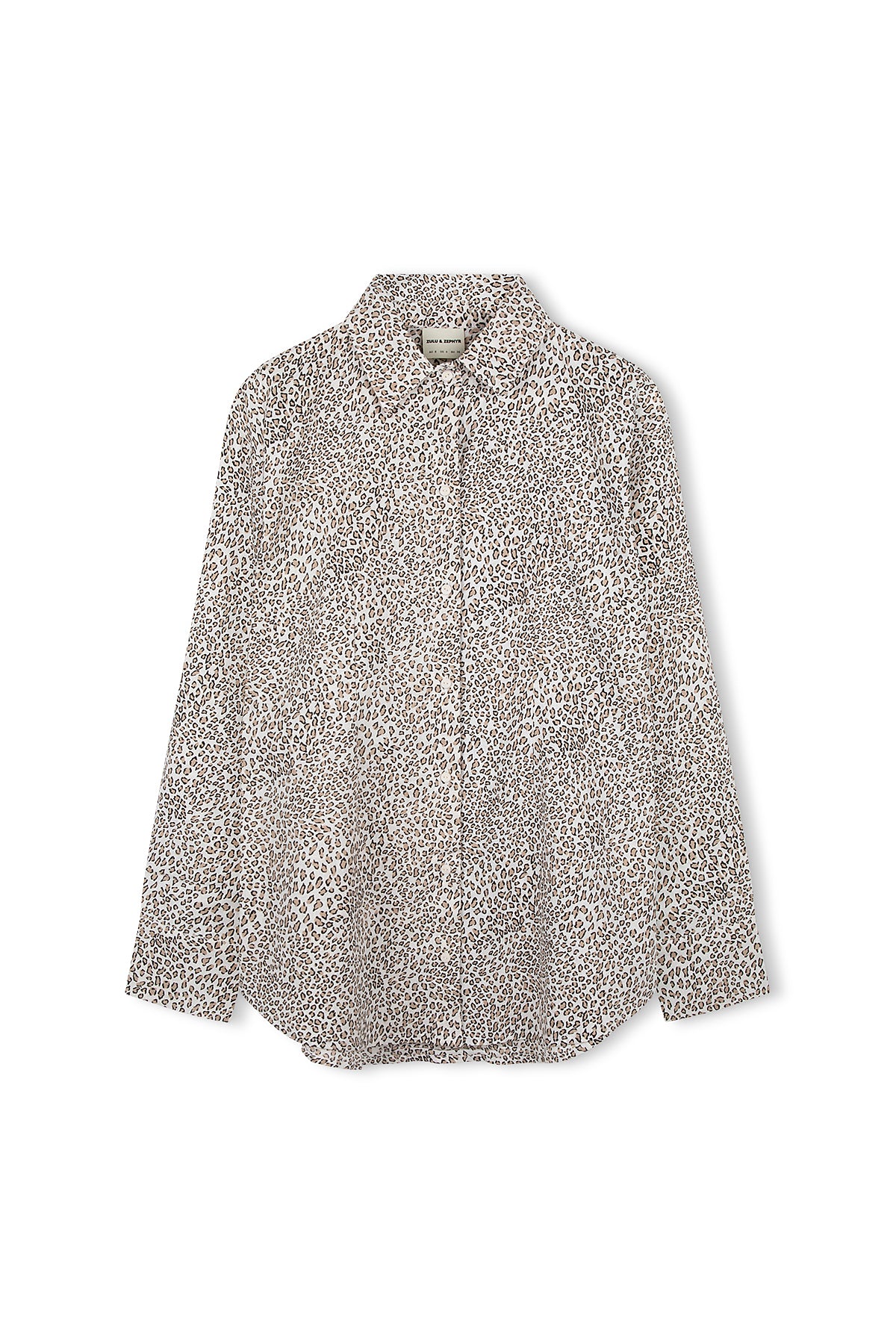 Micro Leopard Hemp Blend Tie Shirt