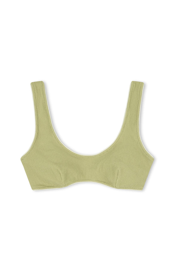 Textured Scoop Bralette Top - Aloe