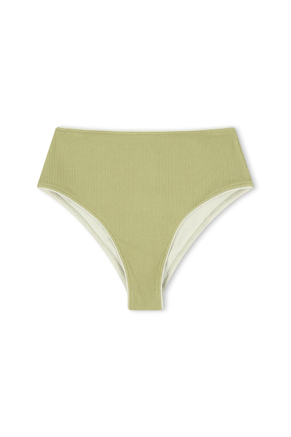 Textured High Waist Brief - Aloe