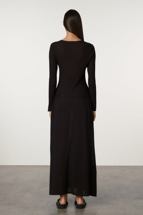 Black Rib Knit Dress
