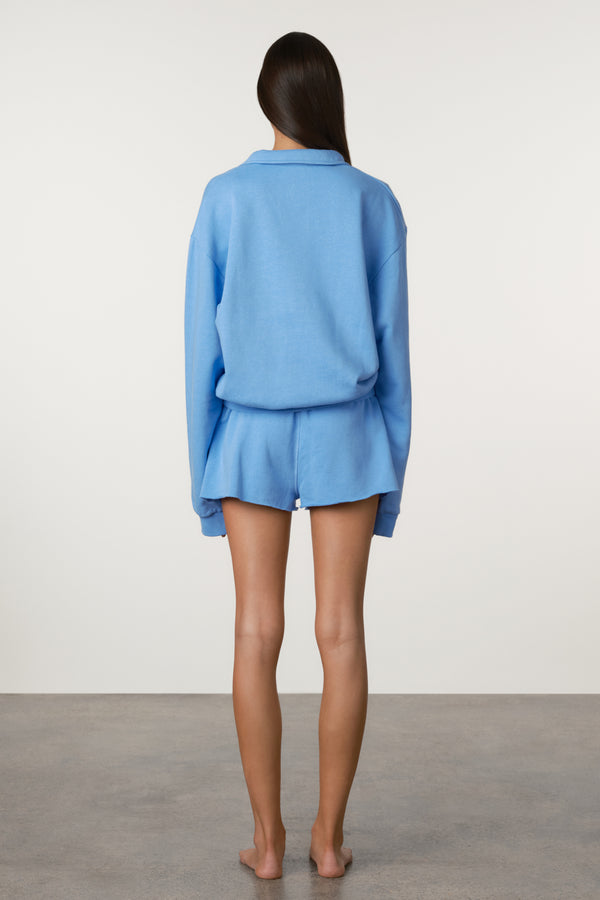 Collared Sport Sweatshirt - Ocean Blue