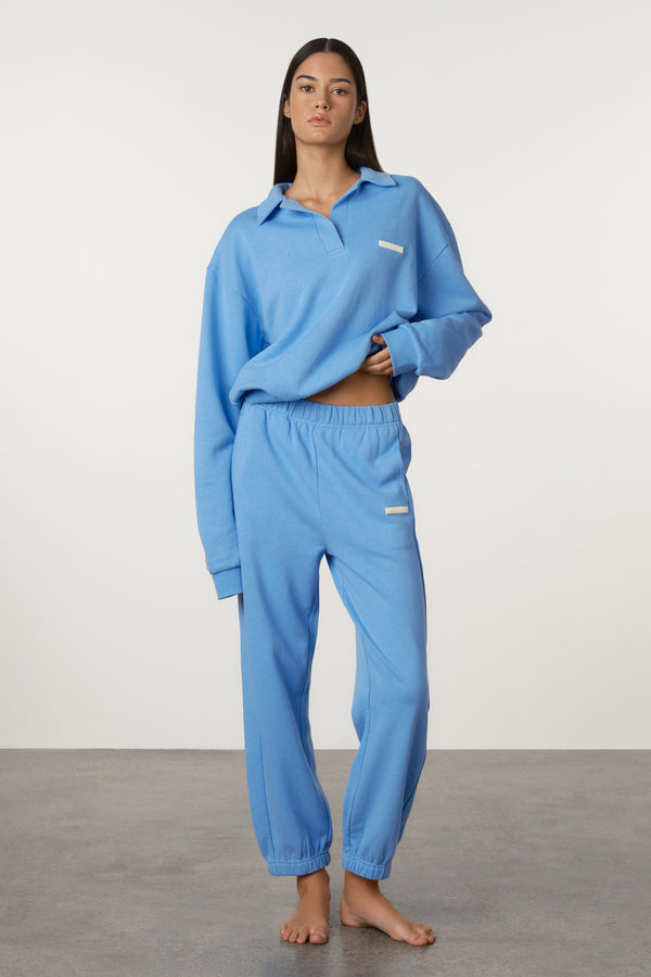 Cuffed Sport Sweatpant - Ocean Blue