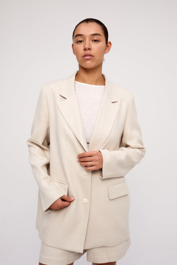 Husk Relaxed Tailored Twill Blazer