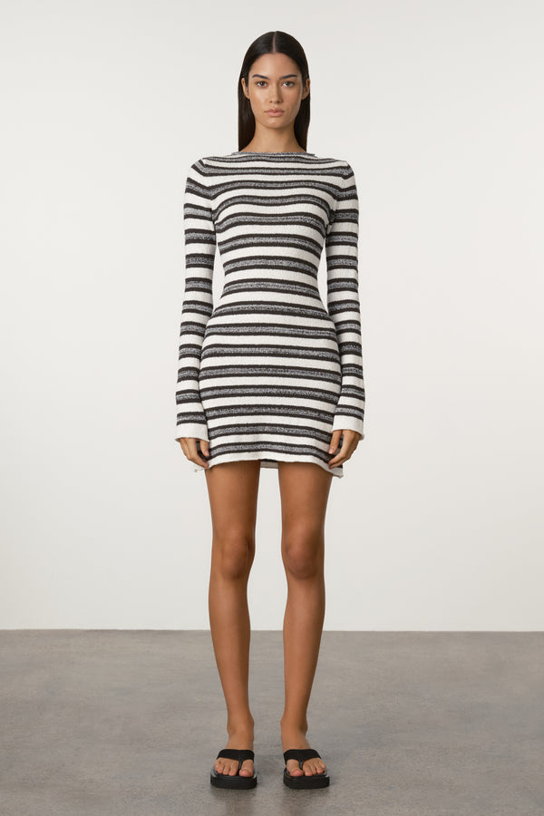 Marle Stripe Textured Knit Mini Dress