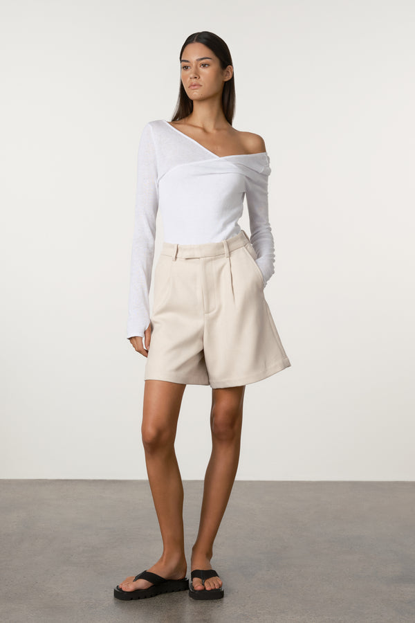 White Layered Knit Top