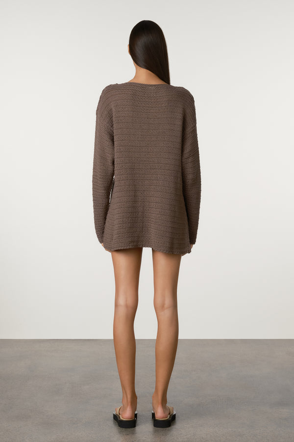 Carob Lattice Knit Jumper