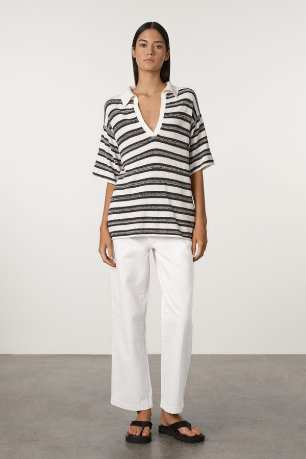 Marle Stripe Textured Knit Shirt