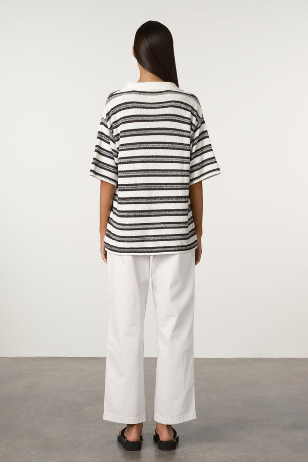 Marle Stripe Textured Knit Shirt