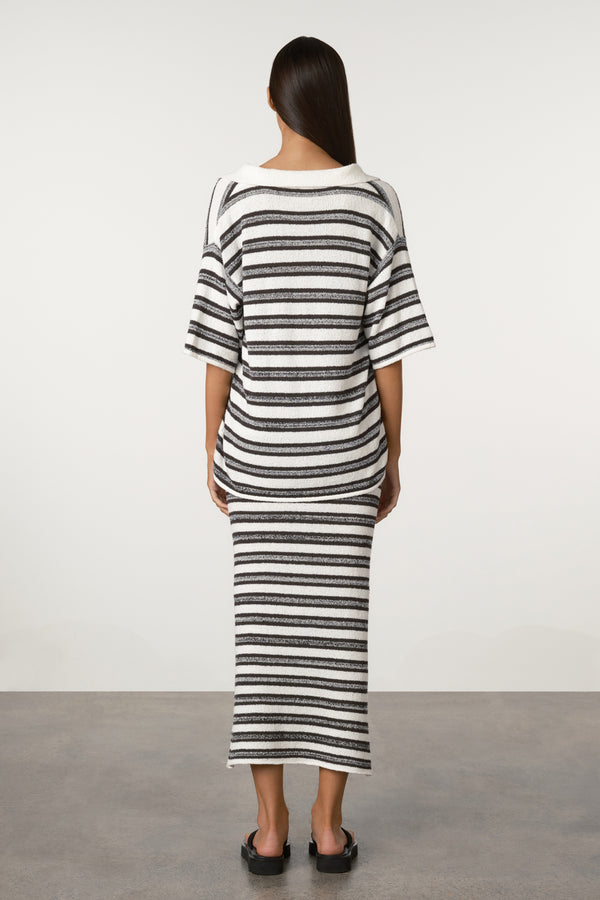 Marle Stripe Textured Knit Skirt
