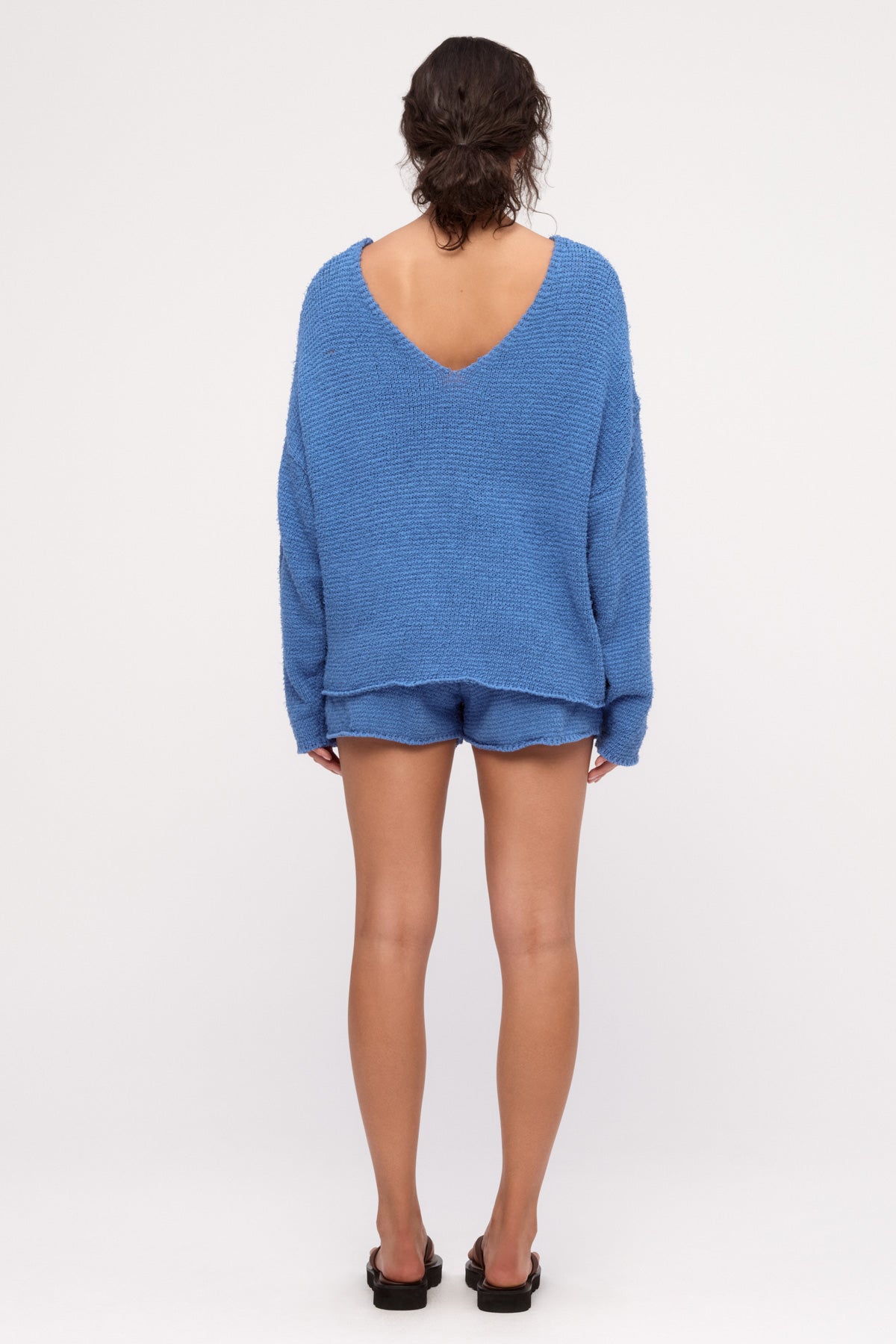 Textured Knit Jumper - Ocean Blue