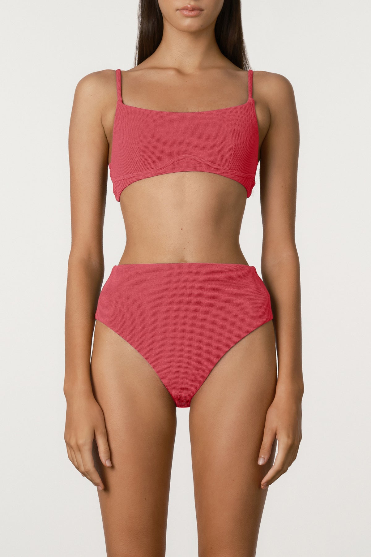 Waffle Waisted High Brief - Berry