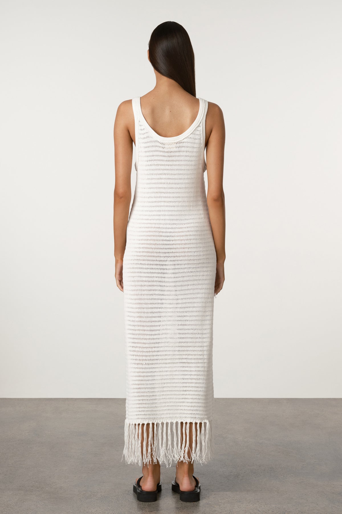 Crochet Knit Dress - White