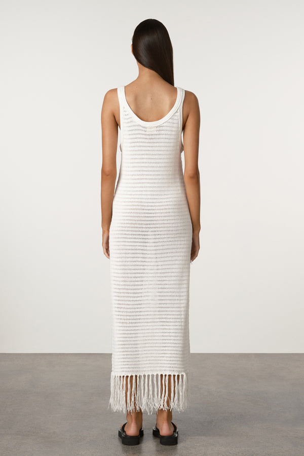 Crochet Knit Dress - White