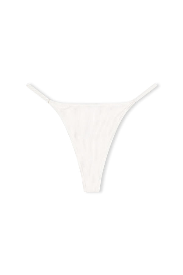 Signature Stripe String Thong Brief - White