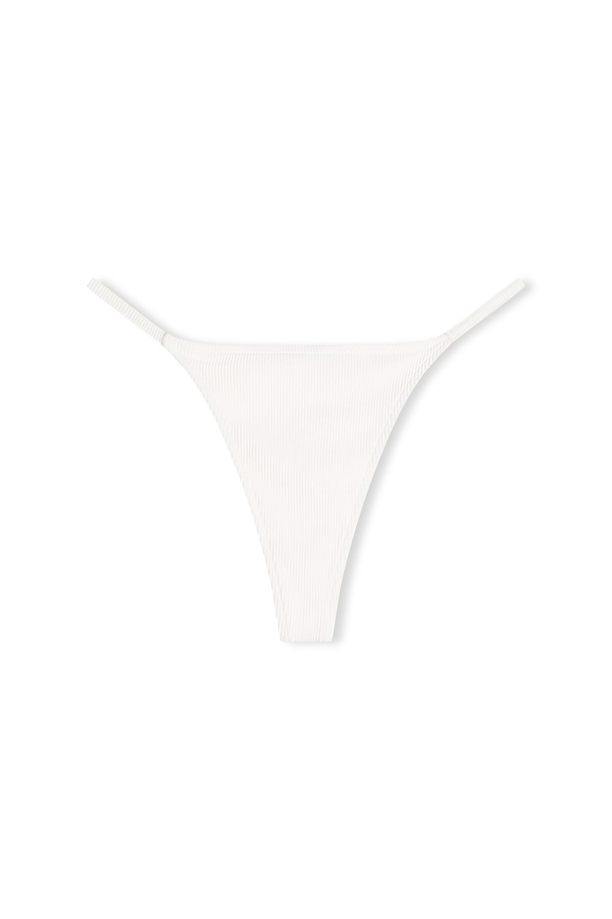 Signature Stripe String Thong Brief - White