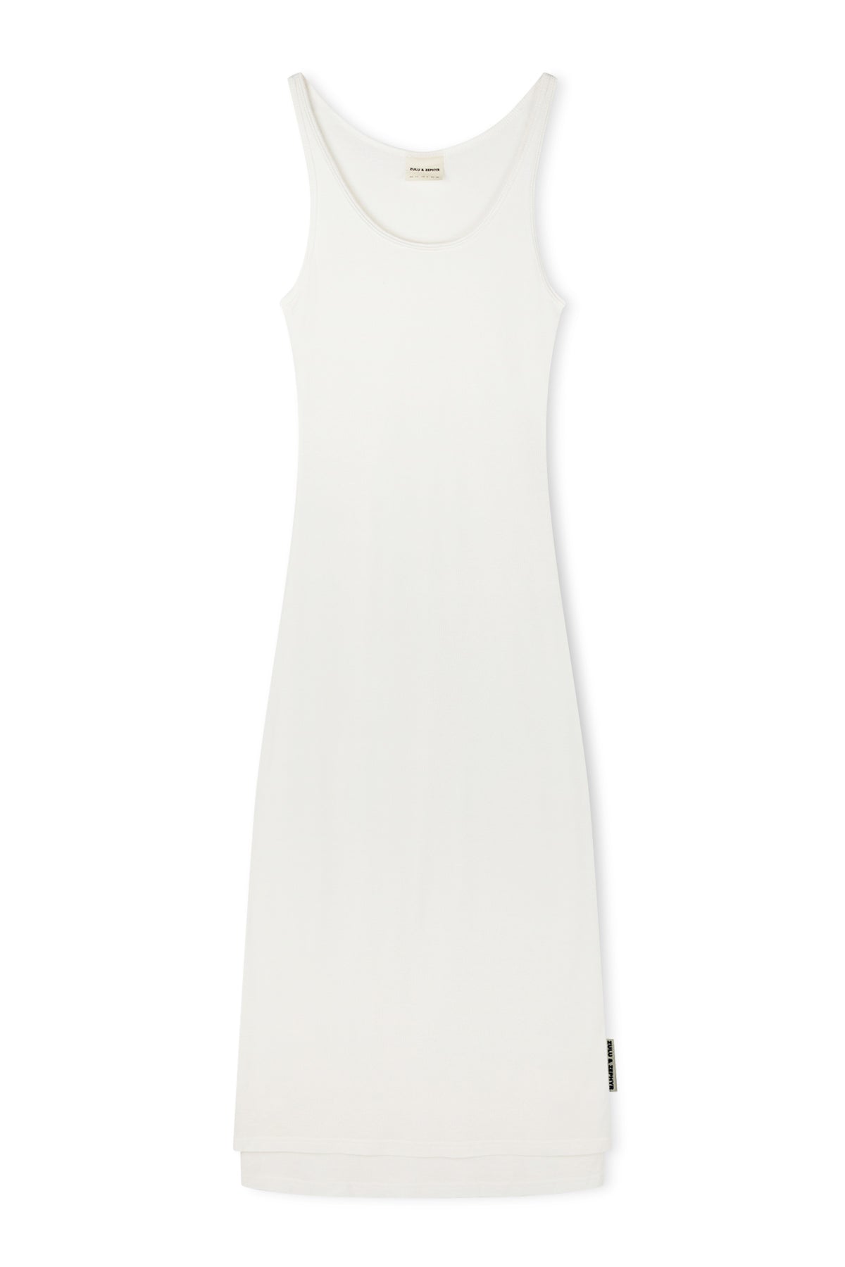 Rib Hemp Jersey Midi Dress - White
