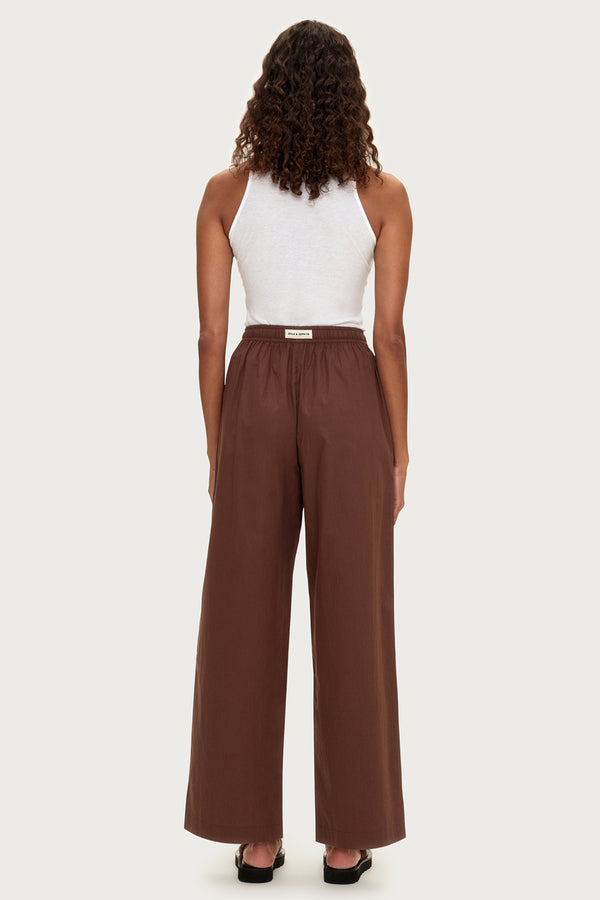 Cotton Poplin Pant - Brown