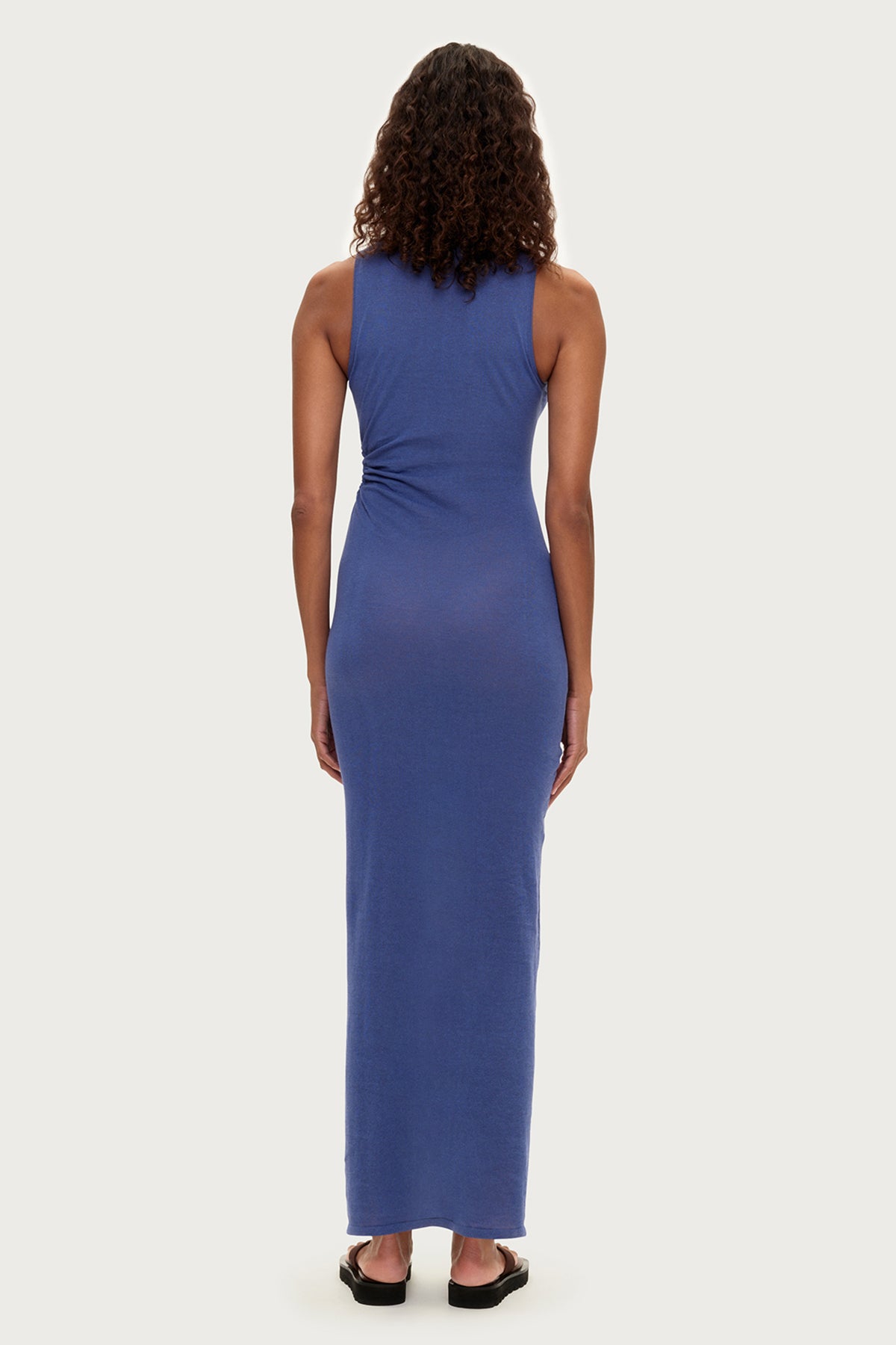 Cut Out Knit Dress - Blue