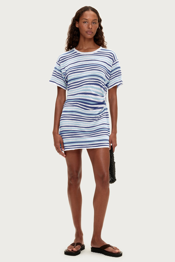knit t shirt dress Totally Classic Pocket Tshirt Turquoise / 1X the relaxed bodice flows into a softly defined waist with a twist detail that enhances the silhouette. Polo Ralph Lauren Knit T-Shirt