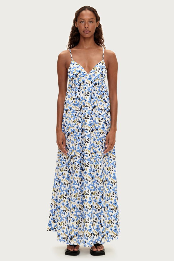 Cotton Dress - Blue Floral
