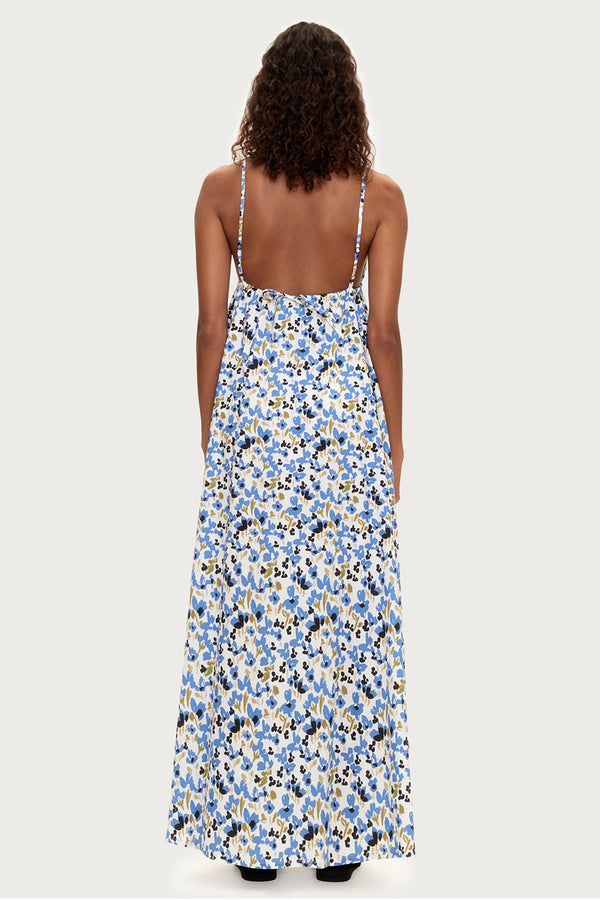 Cotton Dress - Blue Floral