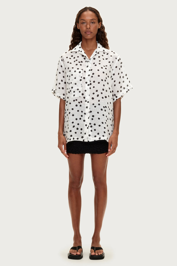 Ramie Shirt - Black Spot