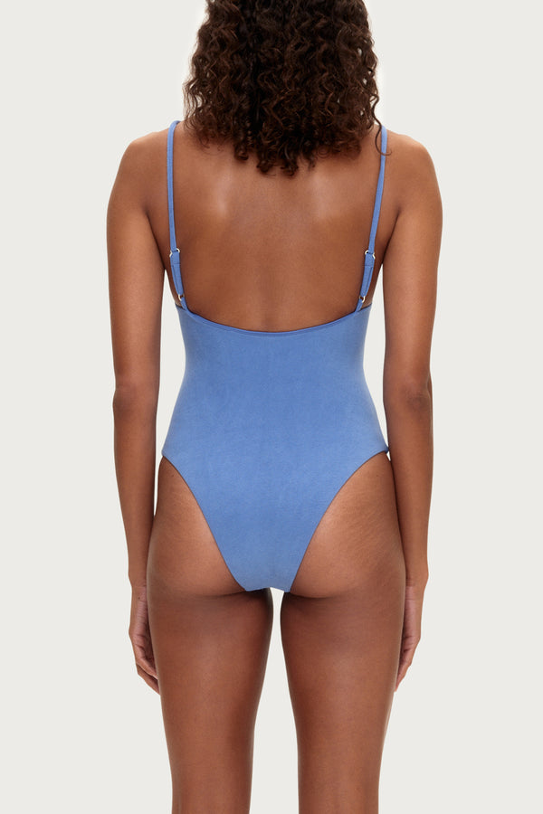 Towelling One Piece - Blue