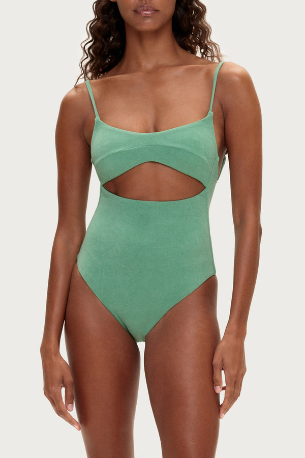 Towelling One Piece - Green