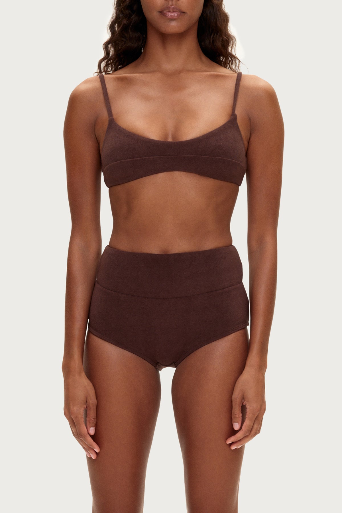 Towelling Boy Short - Chocolate