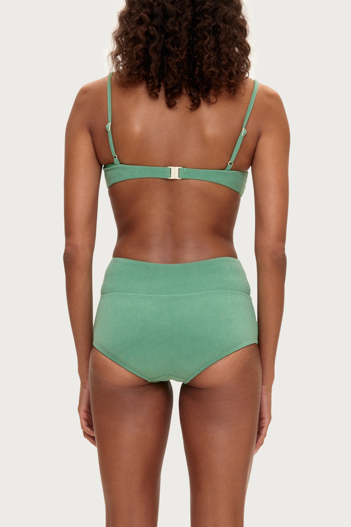 Towelling Bralette Top - Green