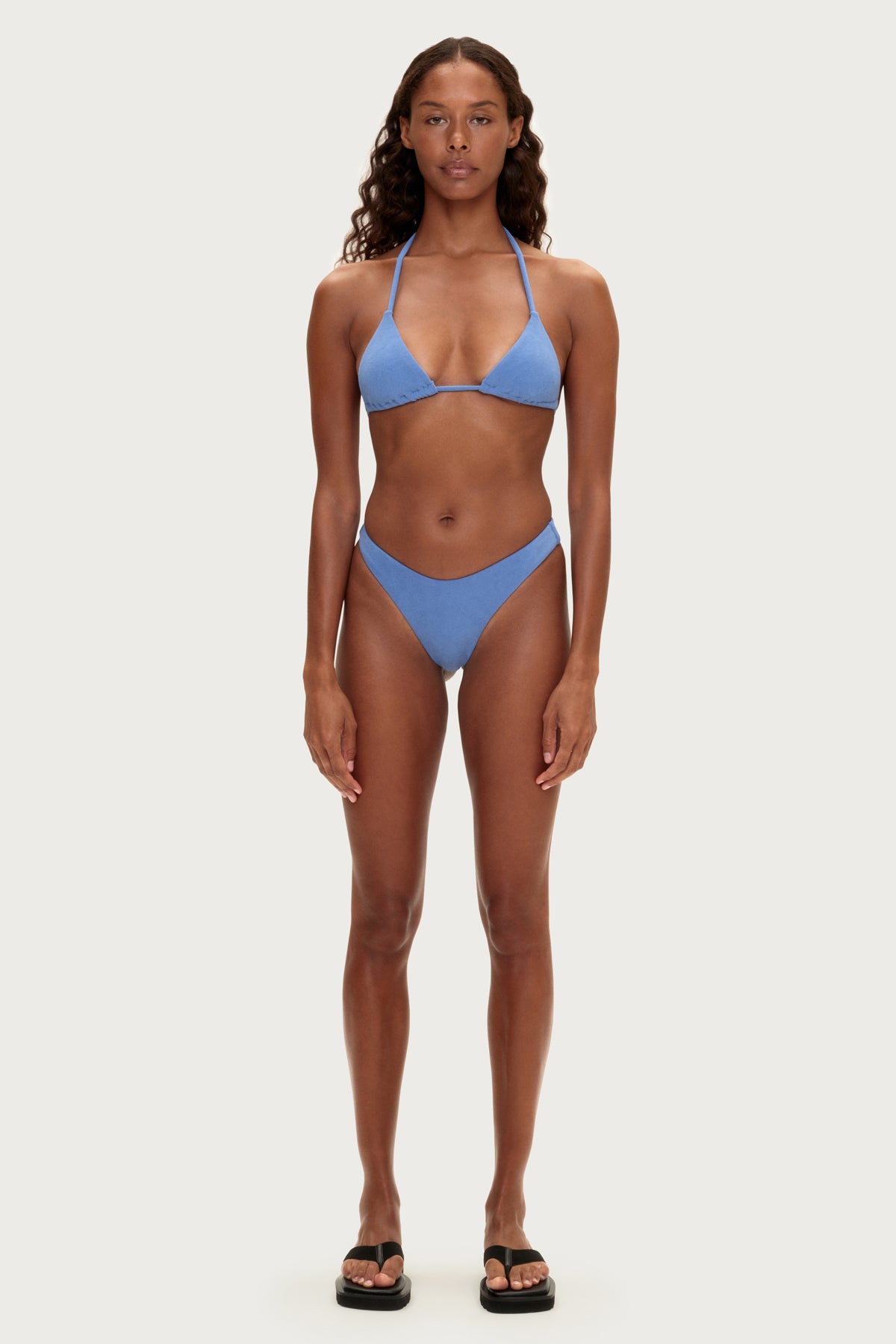 Towelling Triangle Top - Blue