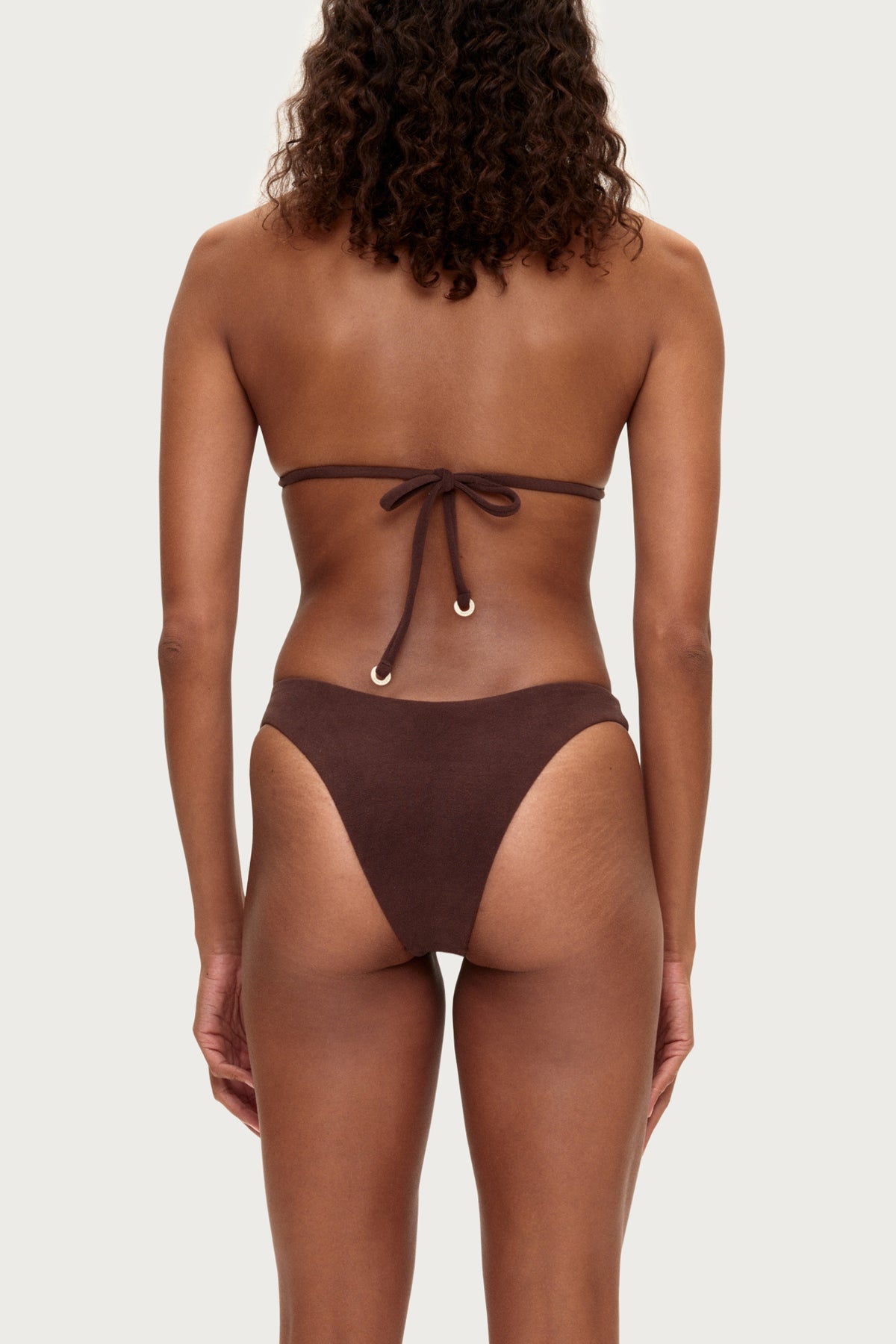 Towelling Triangle Top - Chocolate