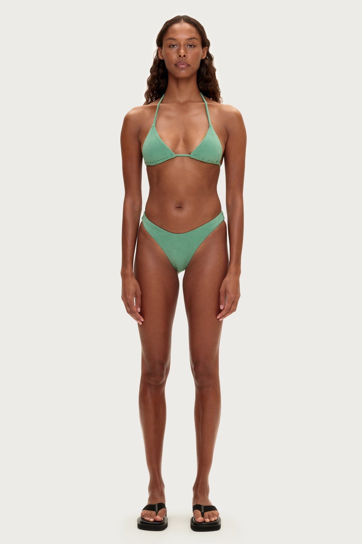 Towelling Triangle Top - Green