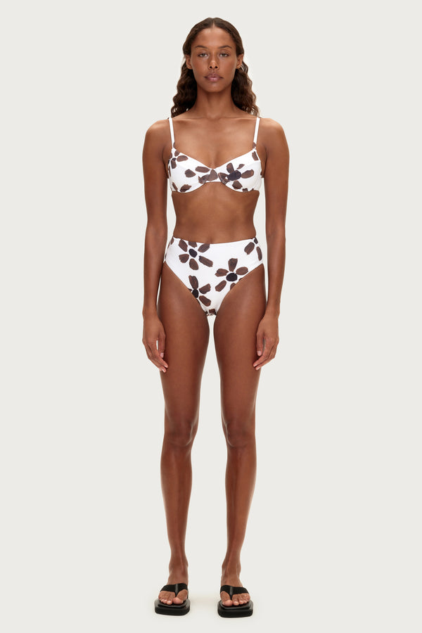Balconette Bra Cup Top - Chocolate Flower