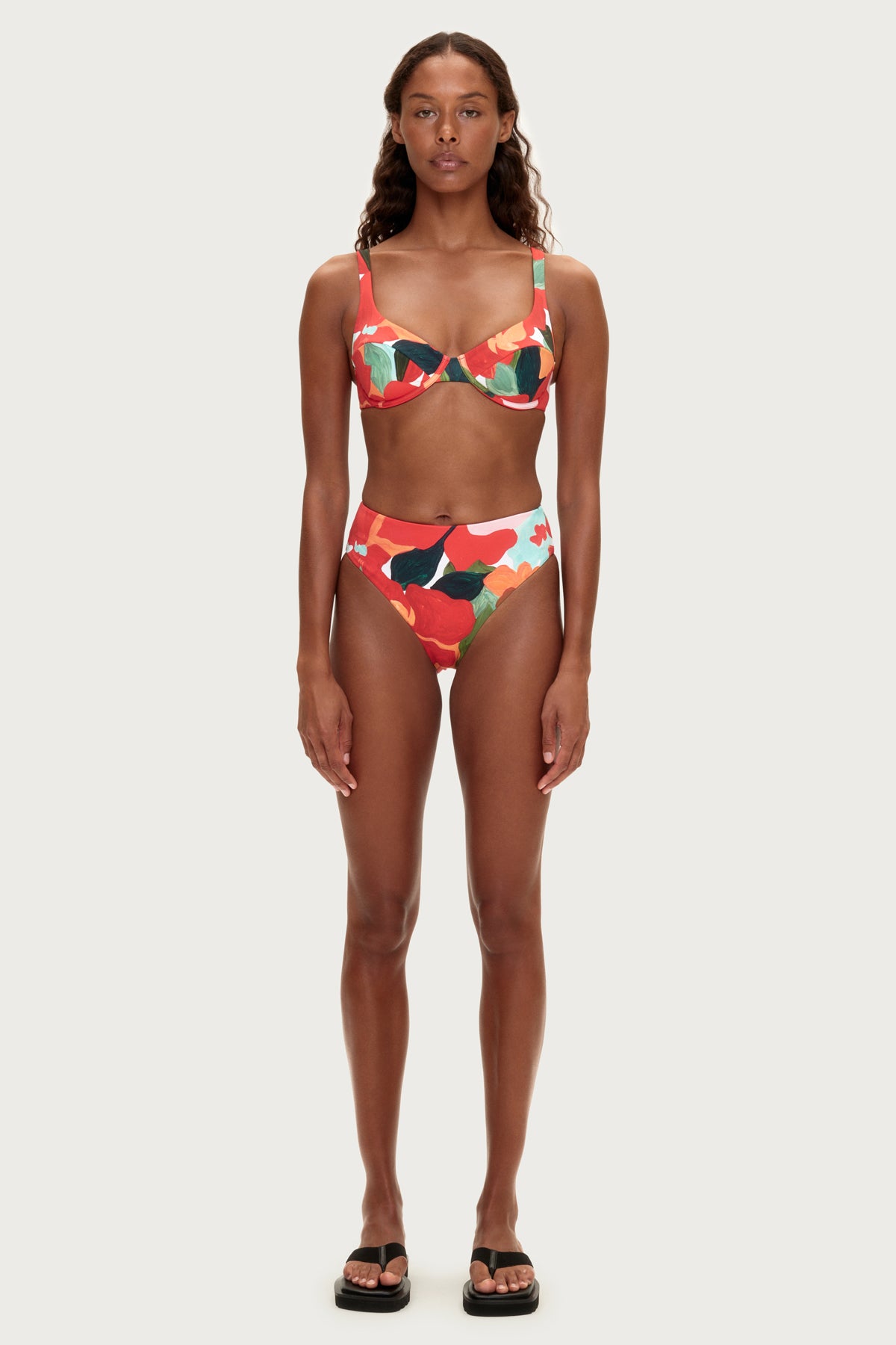 Bra Cup Top - Red Floral
