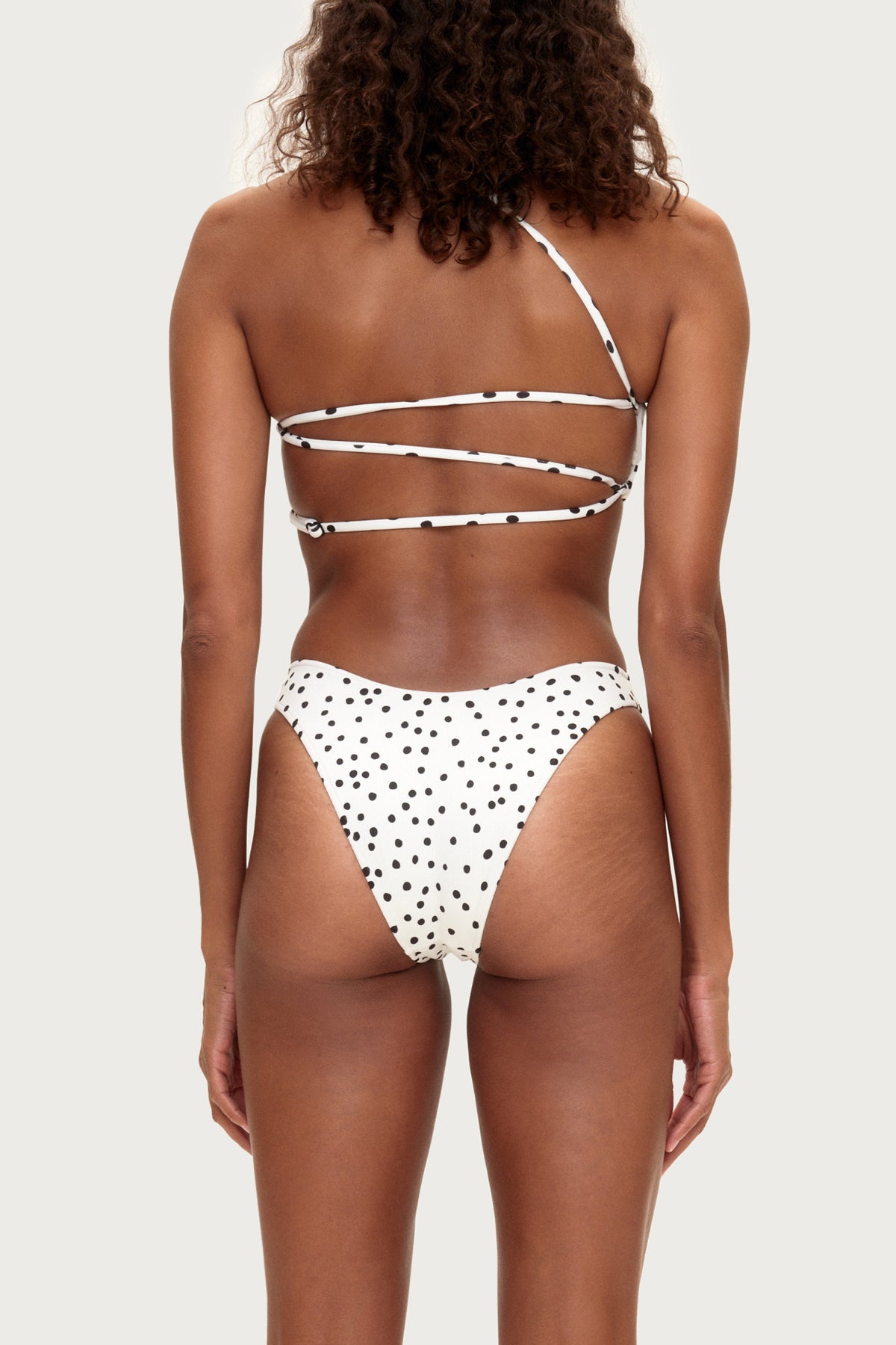 One Shoulder Bralette Top - Black Spot