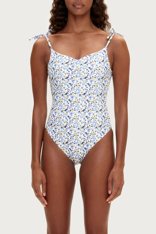 Tie One Piece - Blue Floral