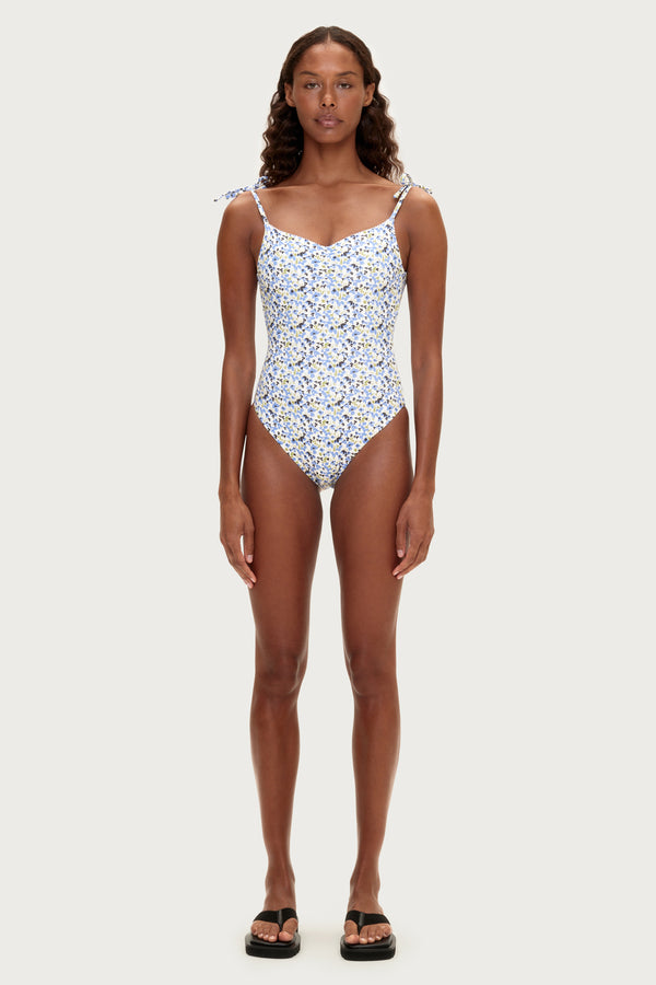 Tie One Piece - Blue Floral