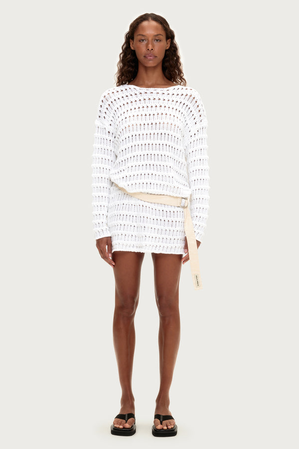 Crochet Knit Mini Dress