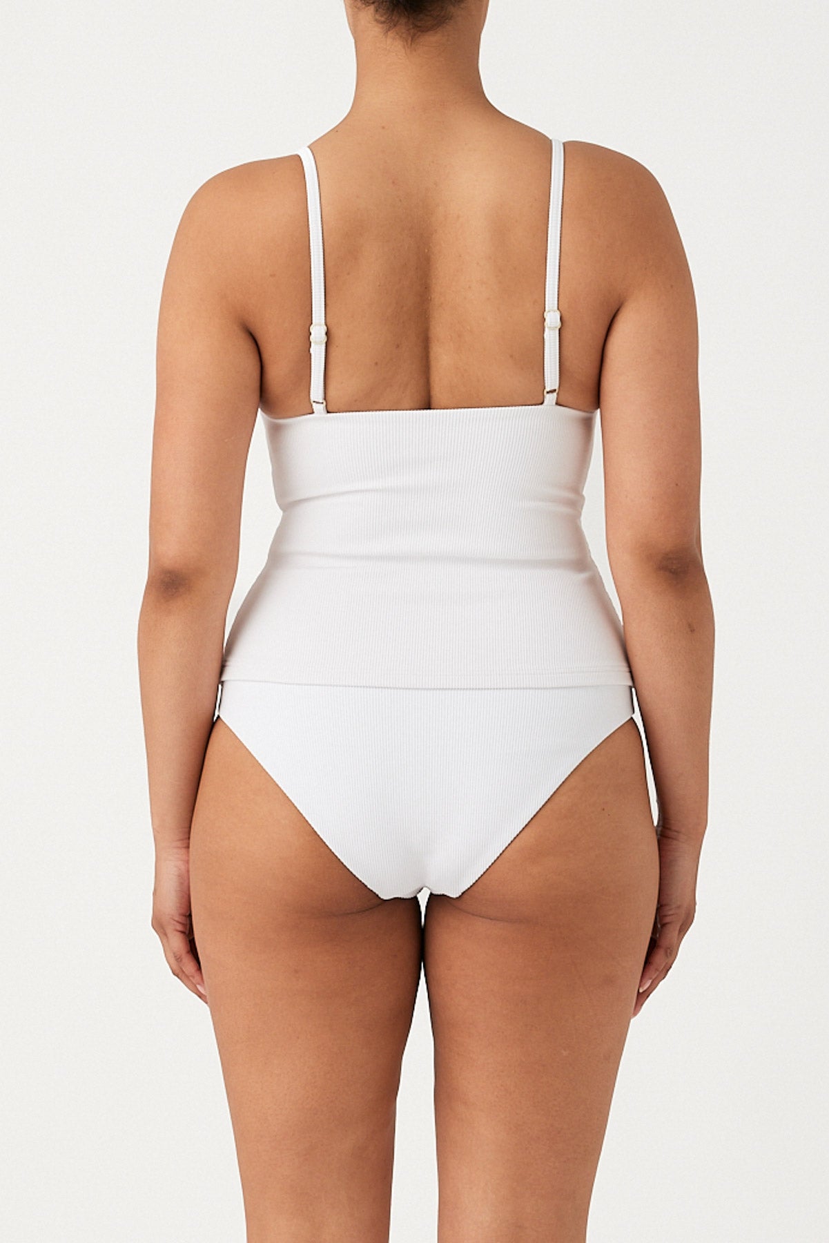 Signature Stripe Tankini - White