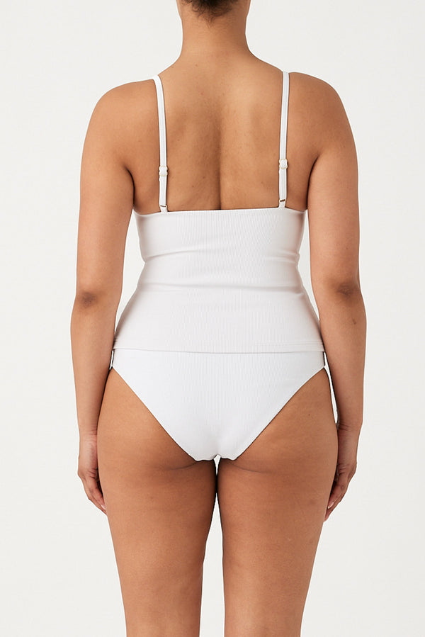 Signature Stripe Tankini - White