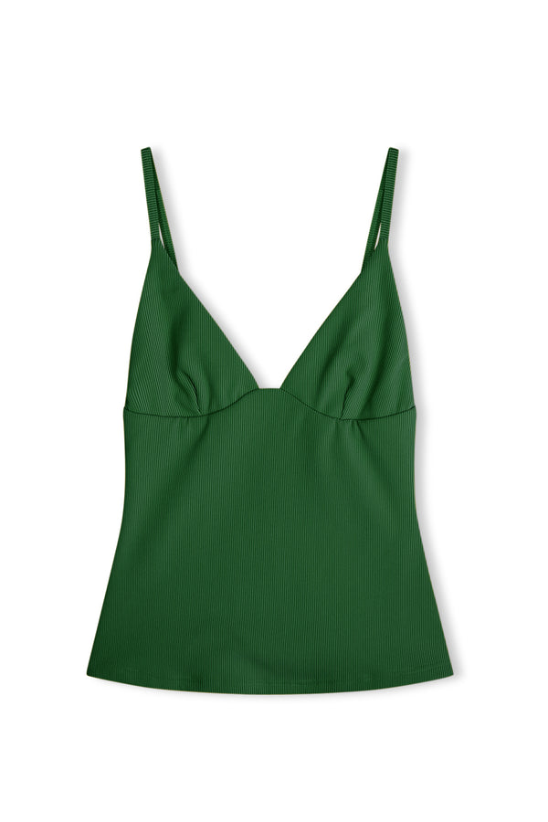 Signature Stripe Tankini - Tallow Green