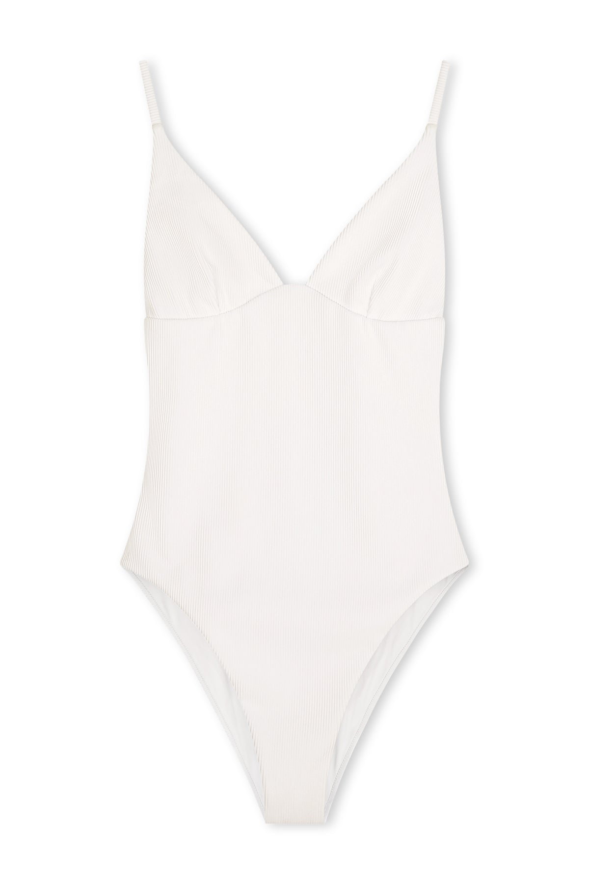 Signature Stripe Tie One Piece - White