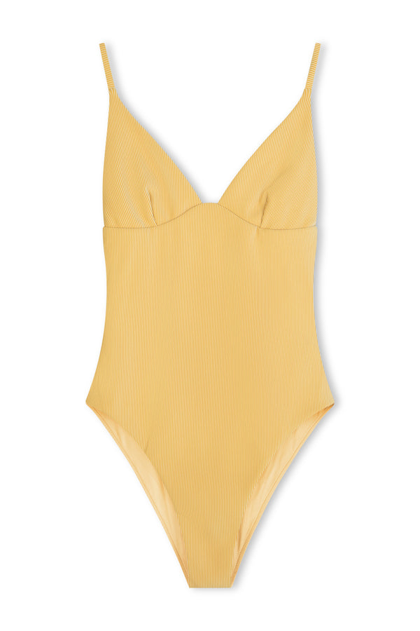 Signature Stripe Tie One Piece - Marigold