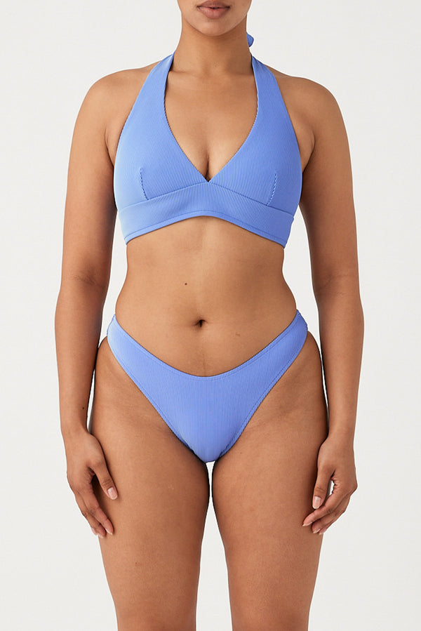 Signature Stripe Halter Top - Sky